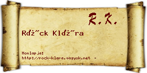 Röck Klára névjegykártya